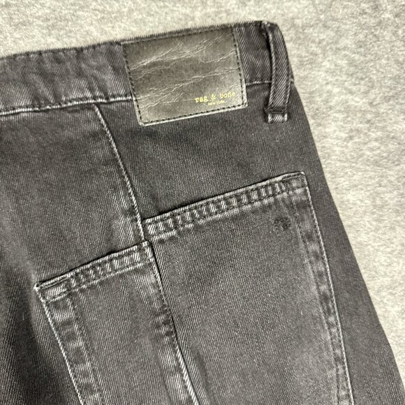 Rag & Bone Jeans Womens 29 Black Denim Baggy Wide Leg Grunge Hip Hop Goth - Picture 14 of 16
